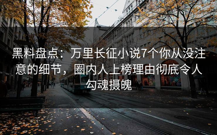 黑料盘点：万里长征小说7个你从没注意的细节，圈内人上榜理由彻底令人勾魂摄魄