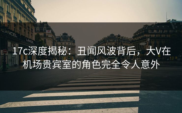 17c深度揭秘：丑闻风波背后，大V在机场贵宾室的角色完全令人意外